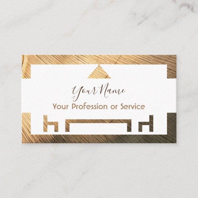 Cartão De Visita Moldura de madeira para design e móveis de interio (Frente)
