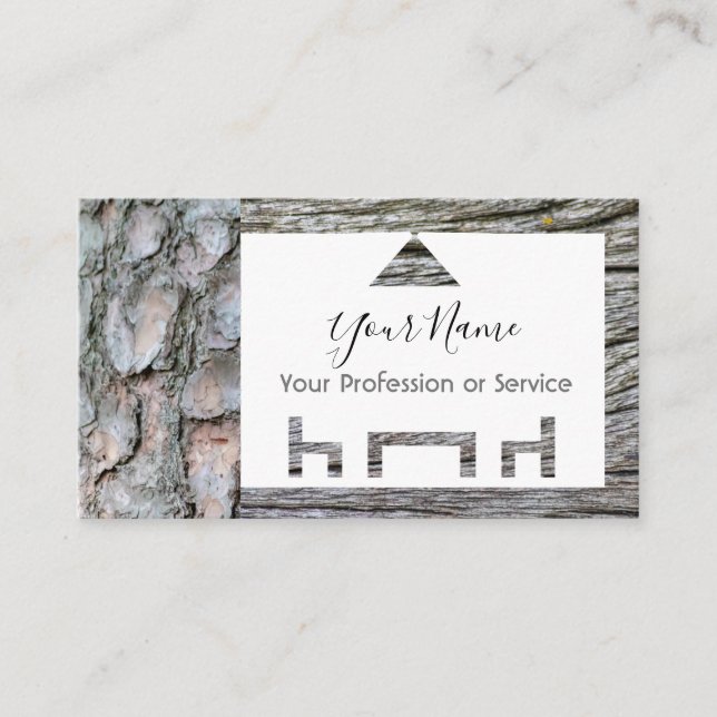 Cartão De Visita Moldura de madeira para design e móveis de interio (Frente)