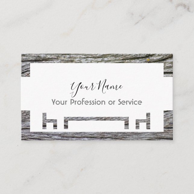 Cartão De Visita Moldura de madeira para design e móveis de interio (Frente)