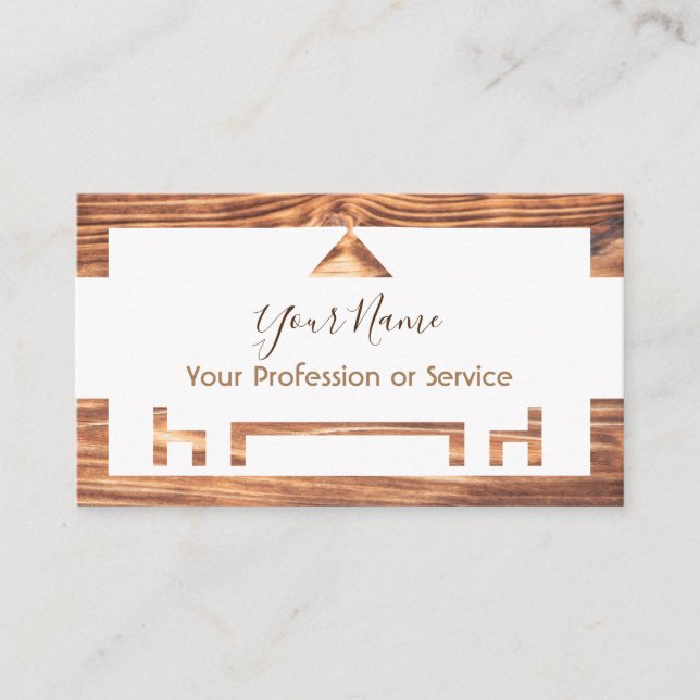Cartão De Visita Moldura de madeira para design e móveis de interio (Frente)