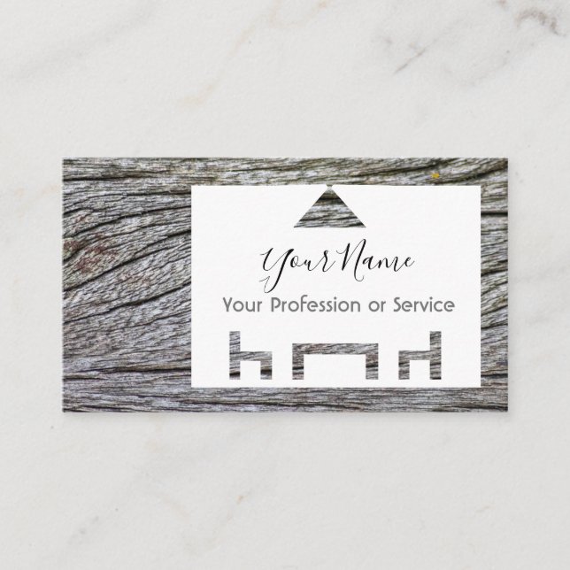 Cartão De Visita Moldura de madeira para design e móveis de interio (Frente)