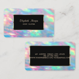 Cartão De Visita Moldura de Opala Iridescente Holográfica