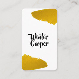 Cartão De Visita Moldura de respingo de tinta dourada elegante na v