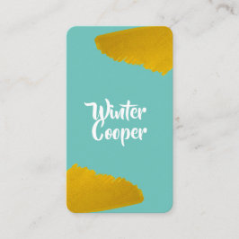 Cartão De Visita Moldura de respingos de tinta dourada elegante céu