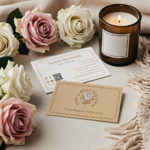Cartão De Visita Moldura Decorativa Elegante Feminina Flor de Rosa