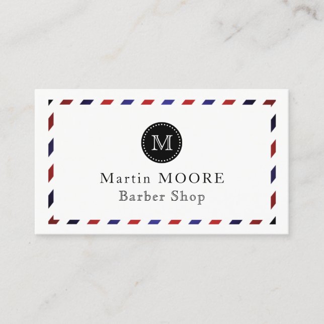 Cartão De Visita Moldura diagonal azul vermelha (Frente)