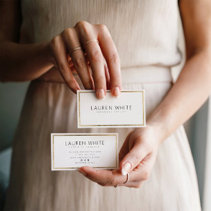 Cartão De Visita Moldura elegante de folha de ouro moderna mínima