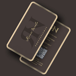 Cartão De Visita Moldura Faux Dourada Minimalista para Café Espress