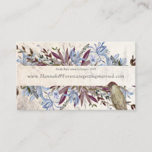 Cartão De Visita Moldura floral russa com aves 