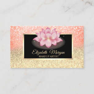 Cartão De Visita Moldura Glitter Ombre Profissional Lotus