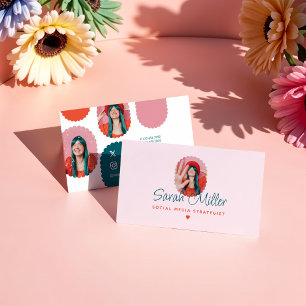 Cartão De Visita Molduras de Fotos de Menina para Redes Sociais Div
