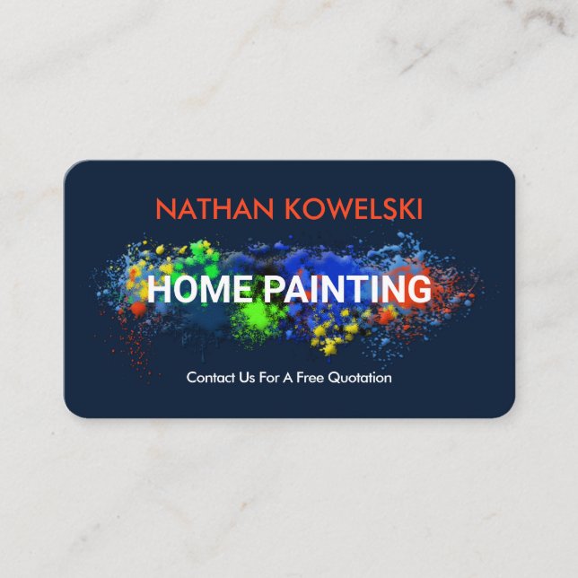 Cartão De Visita Moldy Paint Splattered Wall Handyman (Frente)