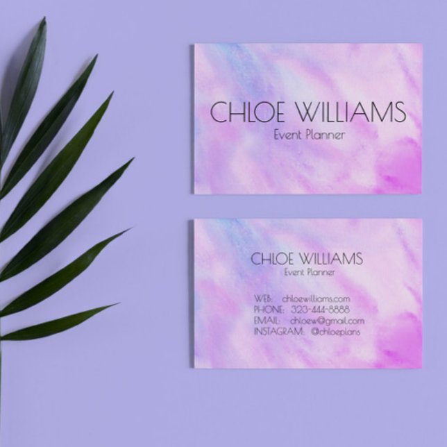 Cartão De Visita Molho Abstrato de pintura azul roxa (Criador carregado)