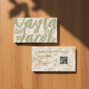 Cartão De Visita Molho Verde e Terracotta para fabricação manual