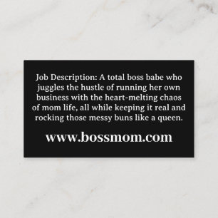 Cartão De Visita Mompreneur Boss Mãe Engraçado