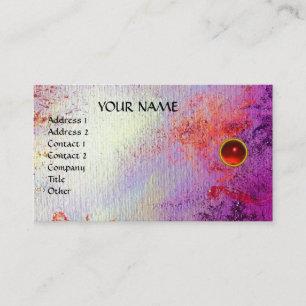 Cartão De Visita MON RUBY, AGATA, cinza vermelho vivo de ouro viole