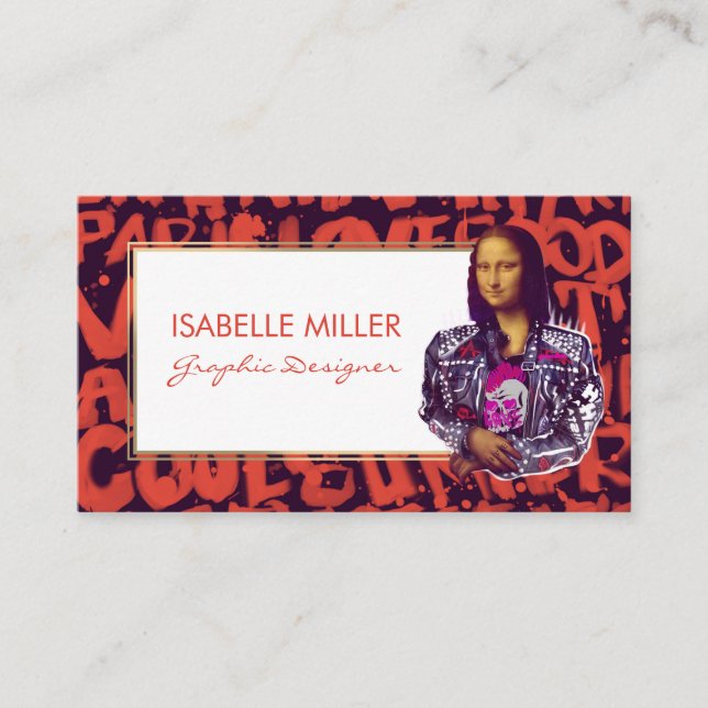 Cartão De Visita Mona Lisa Punk Art                                 (Frente)