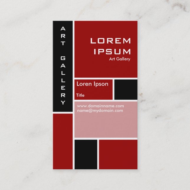 Cartão De Visita Mondrian - Maroon (Frente)