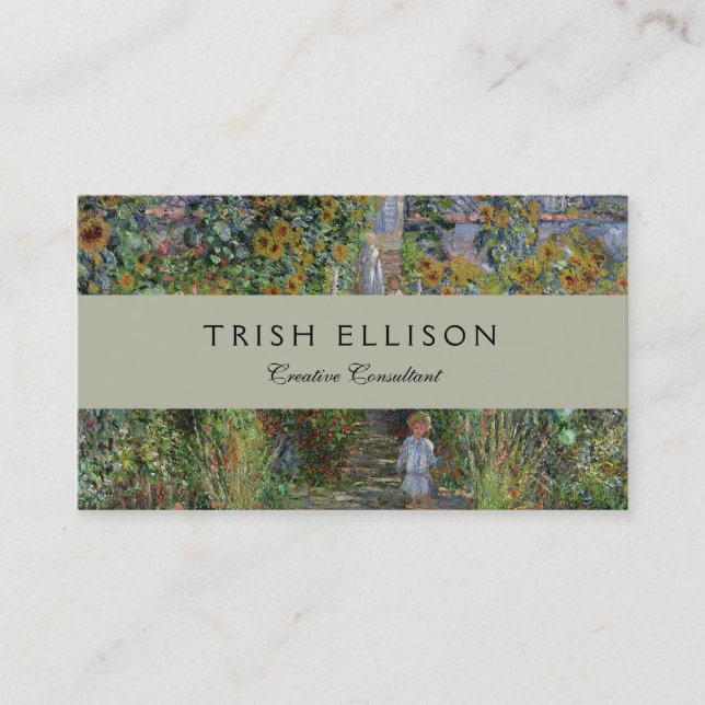 Cartão De Visita Monet Garden Vetheuil Impressionim Pintura (Frente)