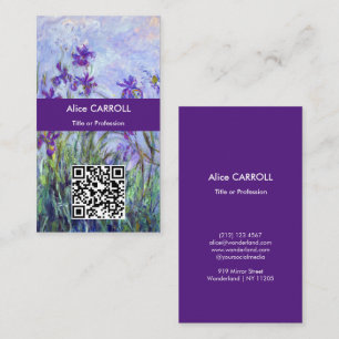Cartão De Visita Monet - Lilac Irises / Iris Mauves - Código QR