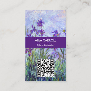 Cartão De Visita Monet - Lilac Irises / Iris Mauves - Código QR
