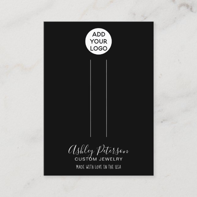 Cartão De Visita Monitor barrette de clipe de cabelo preto minimali (Frente)