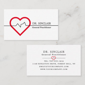 Cartão De Visita Monitor da frequência cardíaca, profissional geral