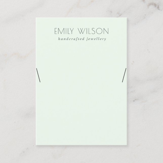 Cartão De Visita Monitor de colar aqua verde suave mínimo (Frente)