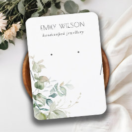 Cartão De Visita Monitor de Colar de Folhagem Verde Azul