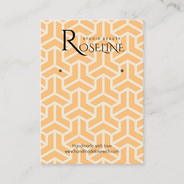 Cartão De Visita Monitor de joias geométricas laranja claro (Frente)