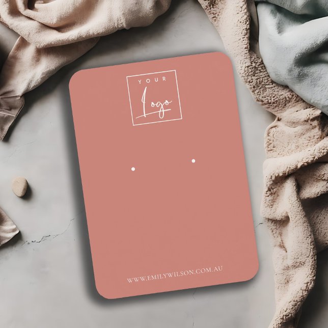 Cartão De Visita Monitor de Mínimo Simples Tomate Red Muted Earrati (Criador carregado)