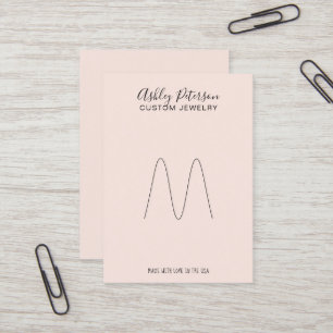 Cartão De Visita Monitor elegante de anel pastel, de cor rosa minim
