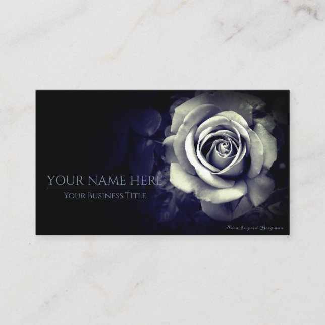 Cartão De Visita Monochrome Rose：Business Card (Frente)