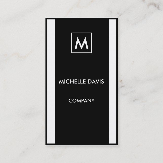 Cartão De Visita Monochrome simple 2-tone (Frente)