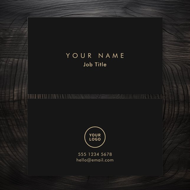Cartão de visita monocromático elegante de logotip (Criador carregado)