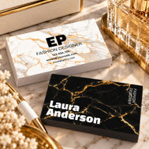 Monogram luxurious elegant black and white marble