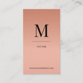 Cartão De Visita Monogram monograma moderno minimalistic rose´gold