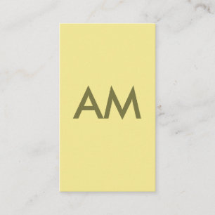 Cartão De Visita Monograma Amarelo Minimalista