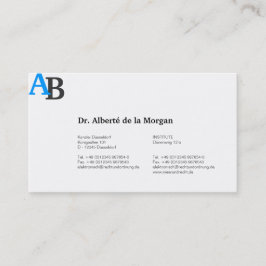 Cartão De Visita Monograma Azul