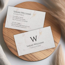 Monograma Branco Marble Simples Preto Moderno Inic