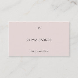 Cartão De Visita Monograma Chic e Mínimo| Blush
