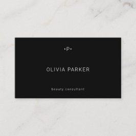 Cartão De Visita Monograma Chic e Mínimo| Preto