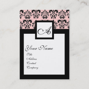 Cartão De Visita MONOGRAMA CLÁSSICO do QUADRADO do DAMASCO,