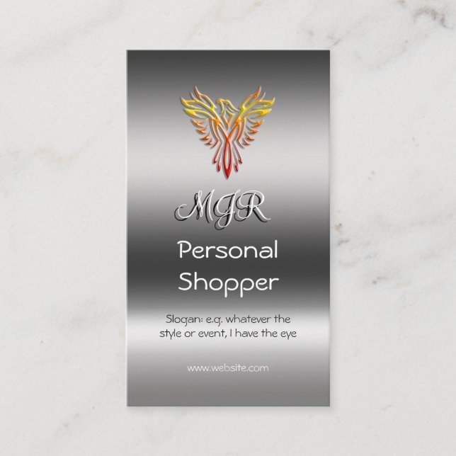 Cartão De Visita Monograma, cliente pessoal, metálico-efeito (Frente)