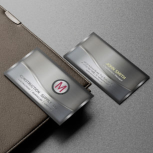 Cartão De Visita Monograma com estrutura metálica de construção