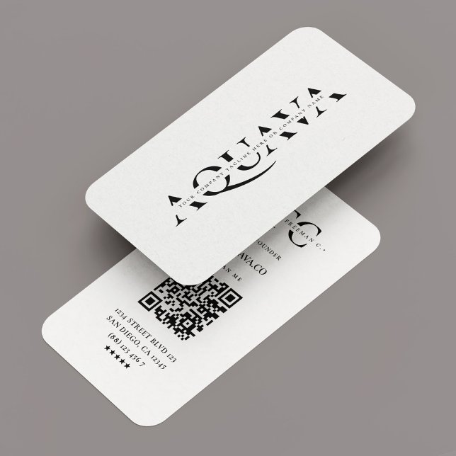 Cartão De Visita Monograma Corporativo Profissional Moderno (Professional Corporate Monogram White Modern Business Card
)