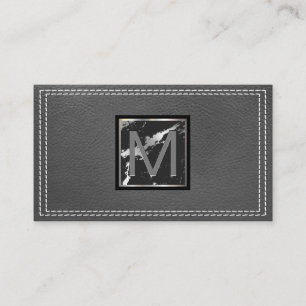Cartão De Visita Monograma Couro Marble