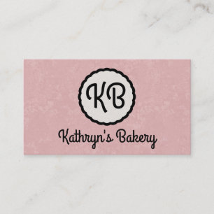 Cartão De Visita Monograma Cuz (cor-de-rosa)