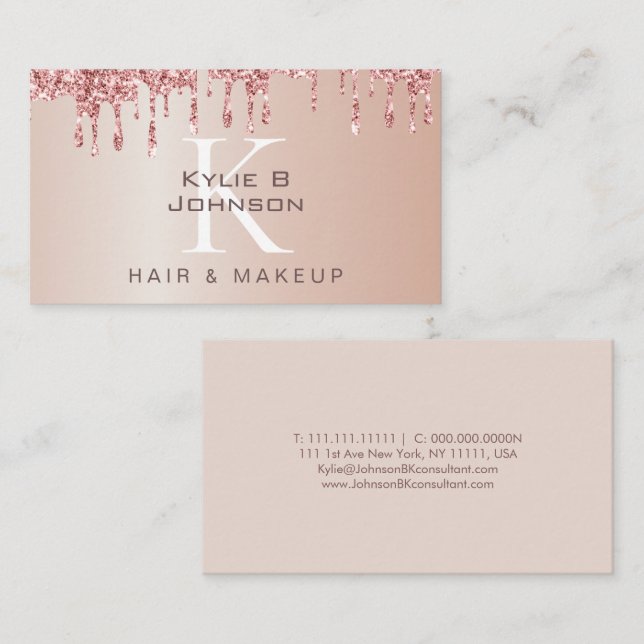 Cartão De Visita Monograma da Bela Leve Elegante (Frente/Verso)