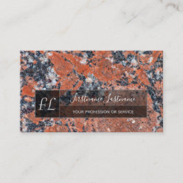 Cartão De Visita Monograma da estrutura do mármore preto vermelho e